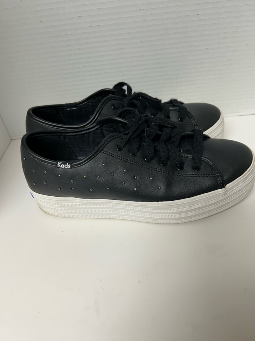 Keds Triple Up Black Leather Light Up Platform Sneakers Y2K Festival Sz 10 - Picture 2 of 6